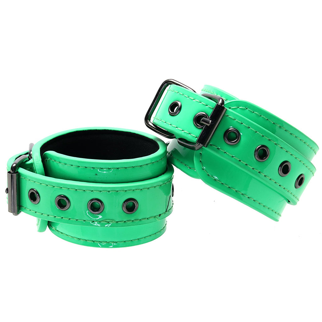 Electra Play Things Wrist Cuffs in Neon Green Bondage and Fetish > Wrist and Ankle Cuffs - Tophatter Daily Deals